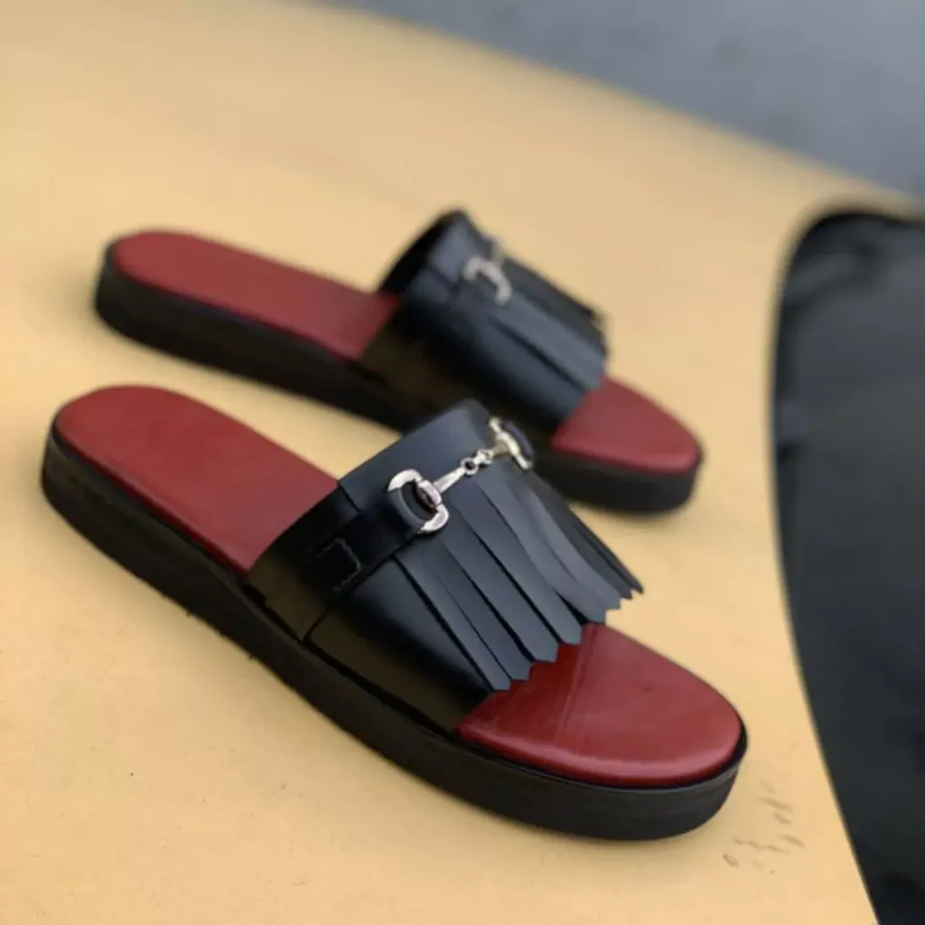 stylish leather palm slippers for men