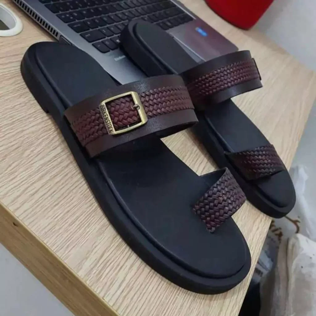 unique leather palm slippers for men