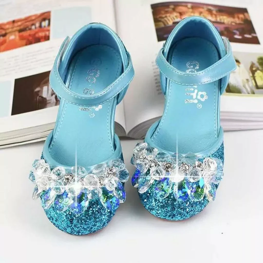 shiny princess shoes for kids