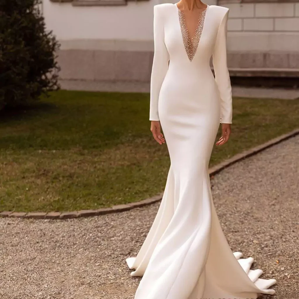 refined simple wedding dress of 2024