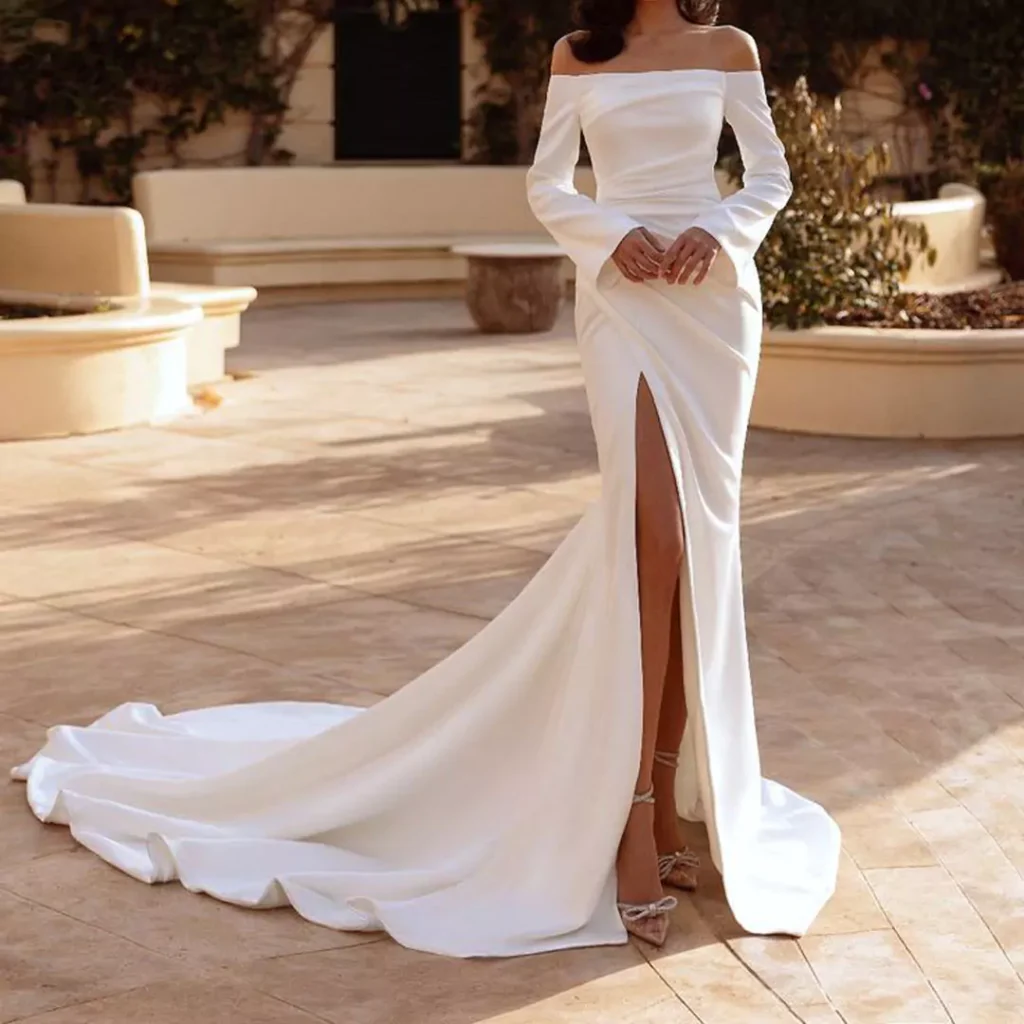 sophisticated simple wedding dress of 2024