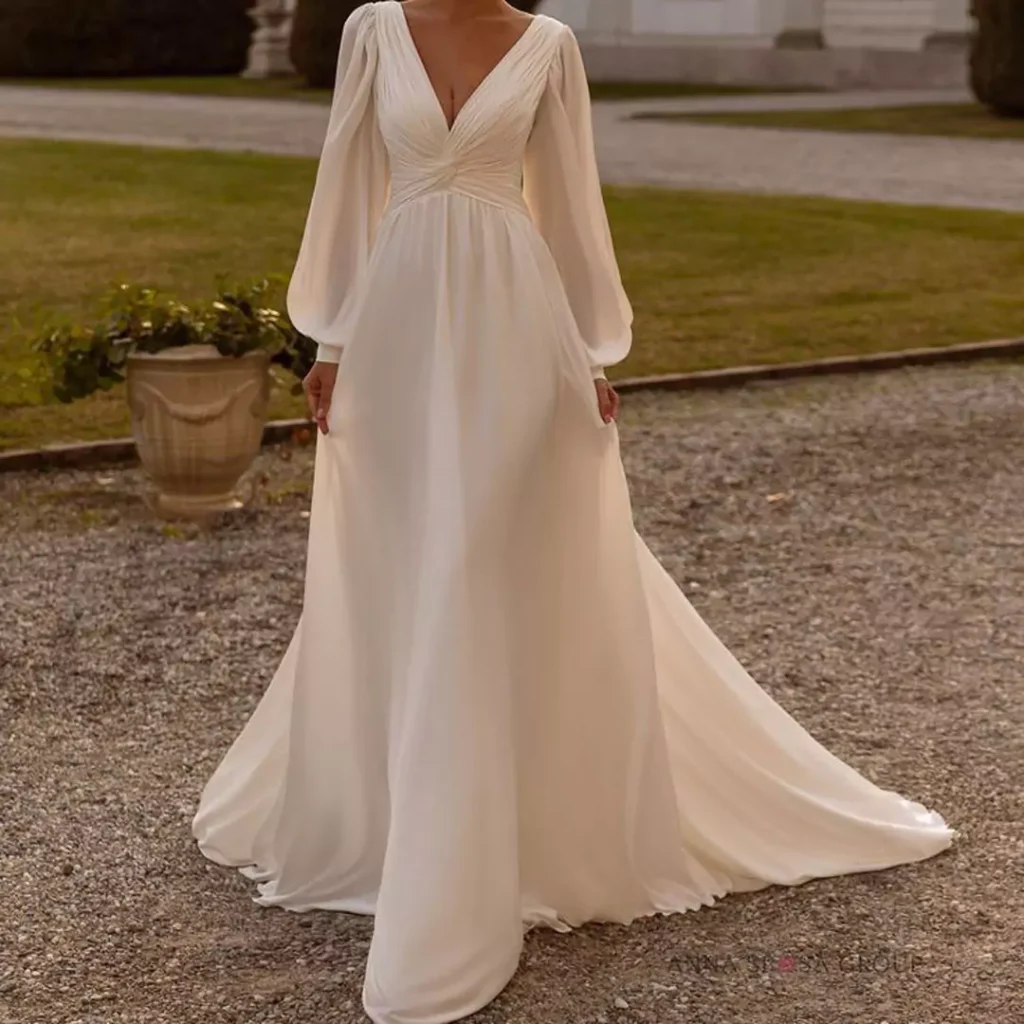 graceful simple wedding dress of 2024