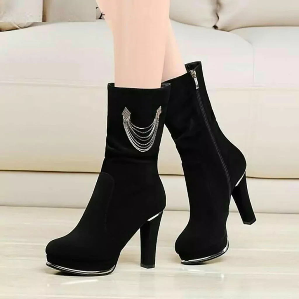 edgy short black boots for women 