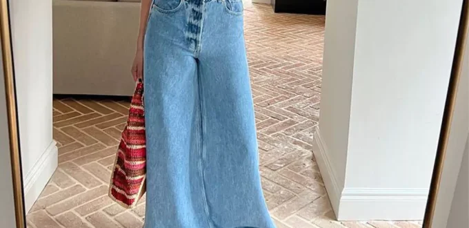 chic wide-leg jeans outfits for women in 2024