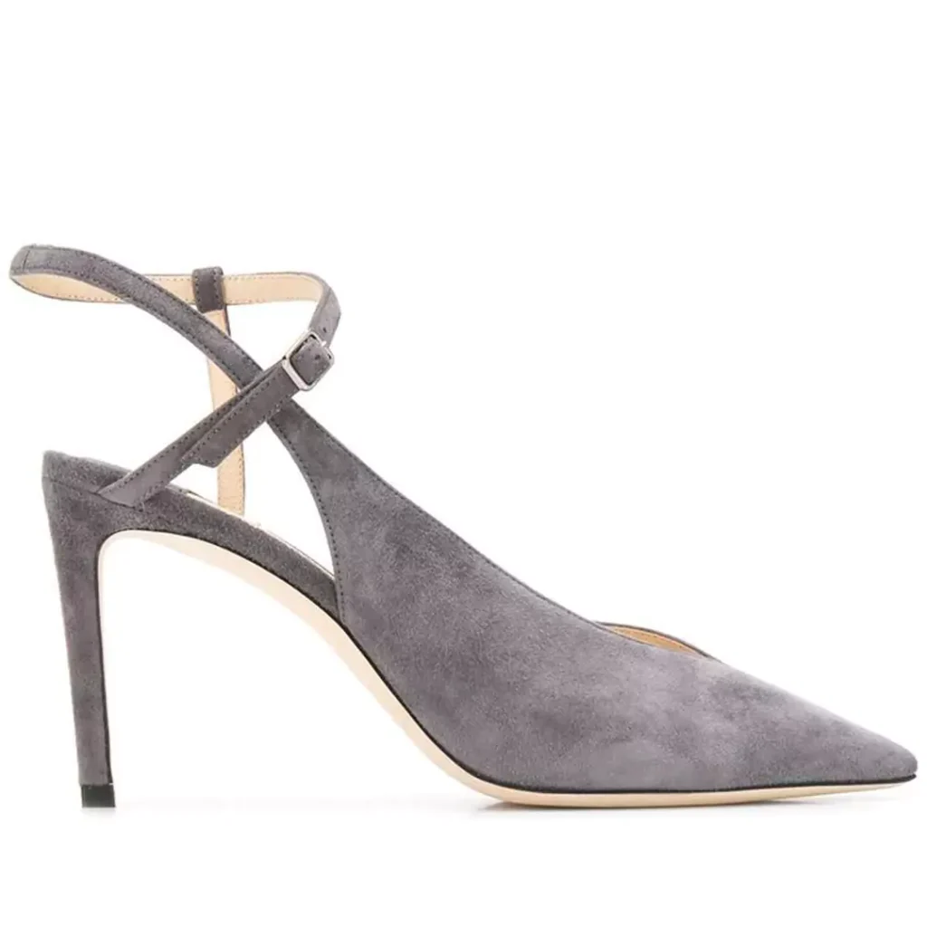 unique gray high-heeled shoes 