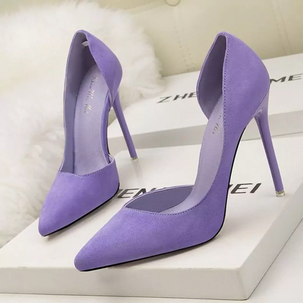 classy purple high heels