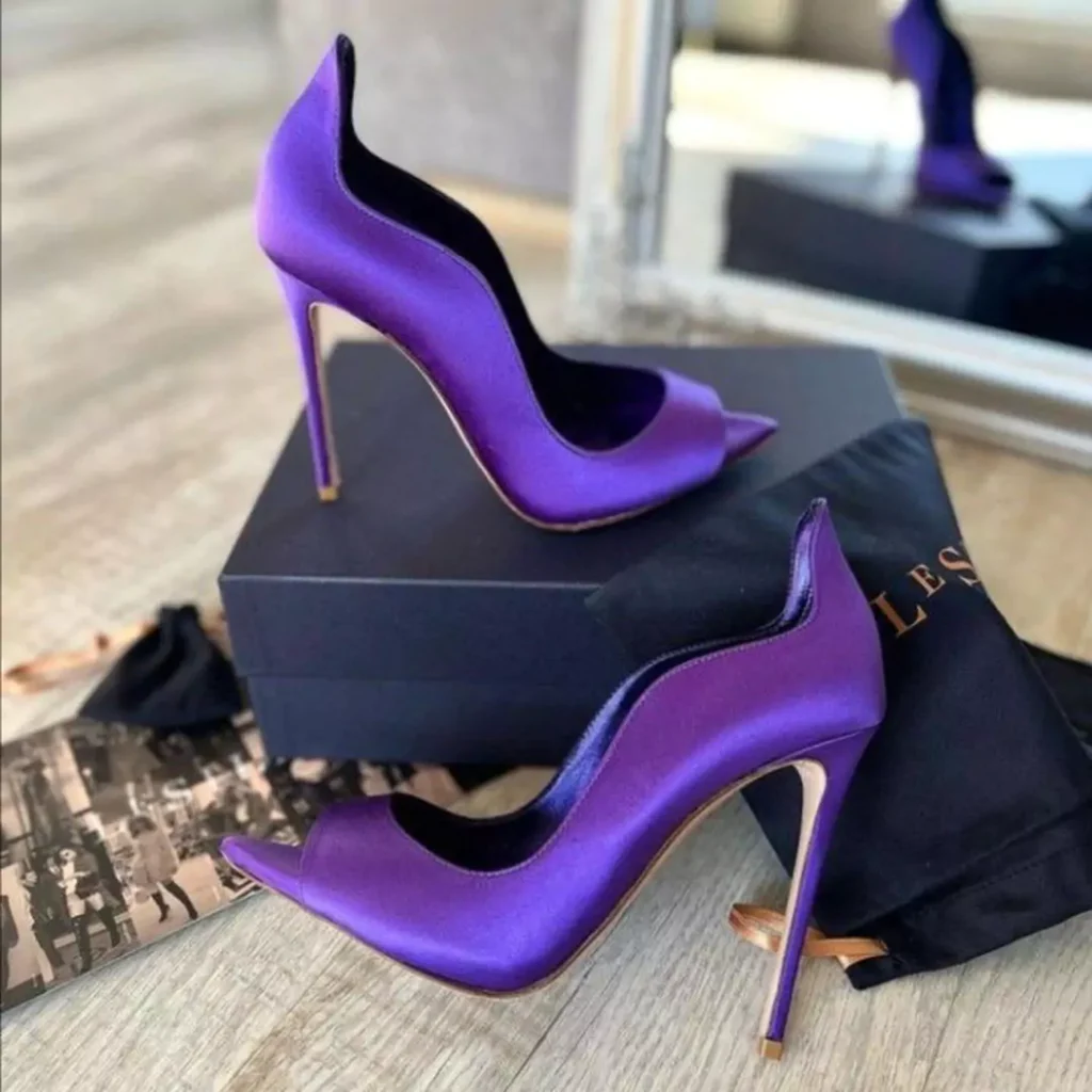 eye-catching purple high heels