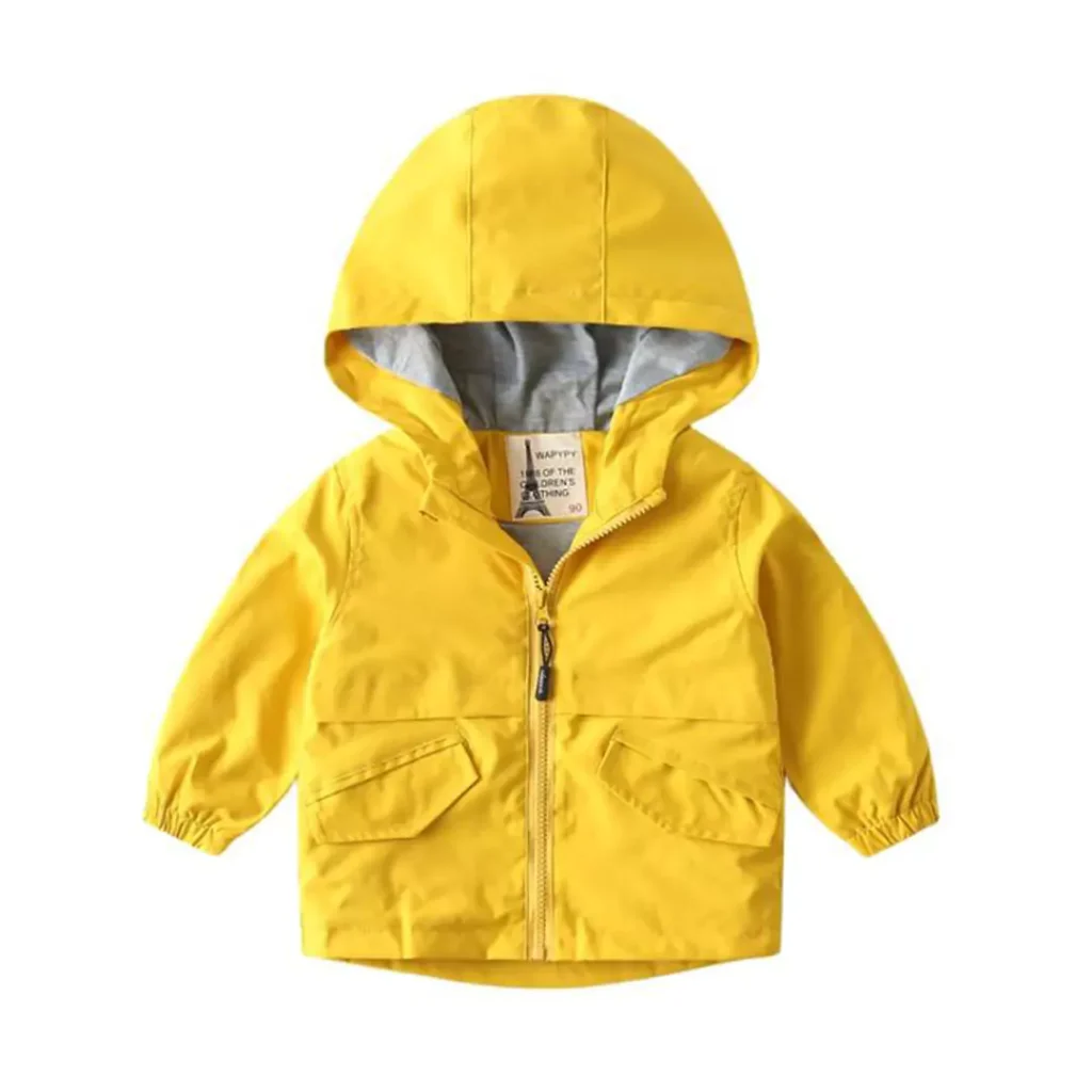 yellow windproof jackets for boys 