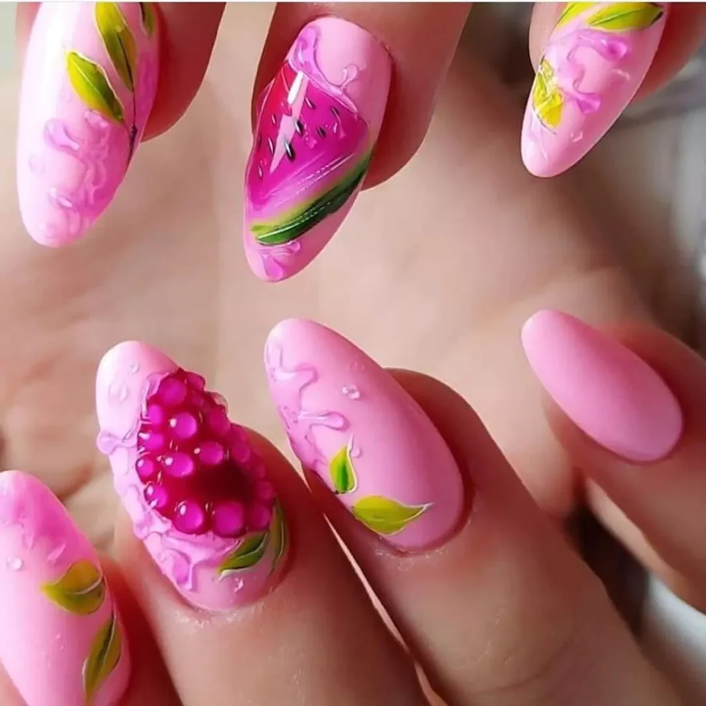 Deceptive fruit nail designs