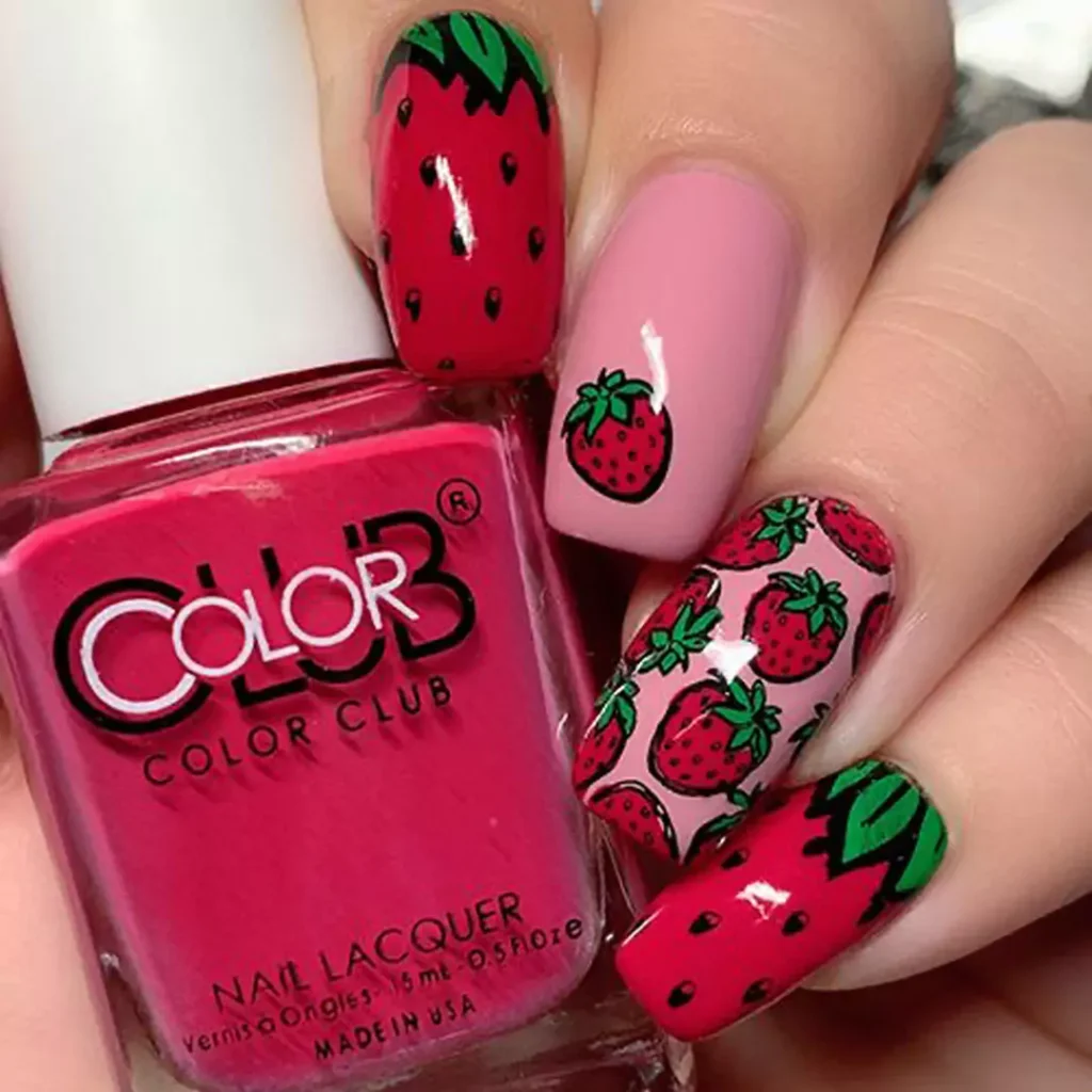 Attractive fruit nail designs