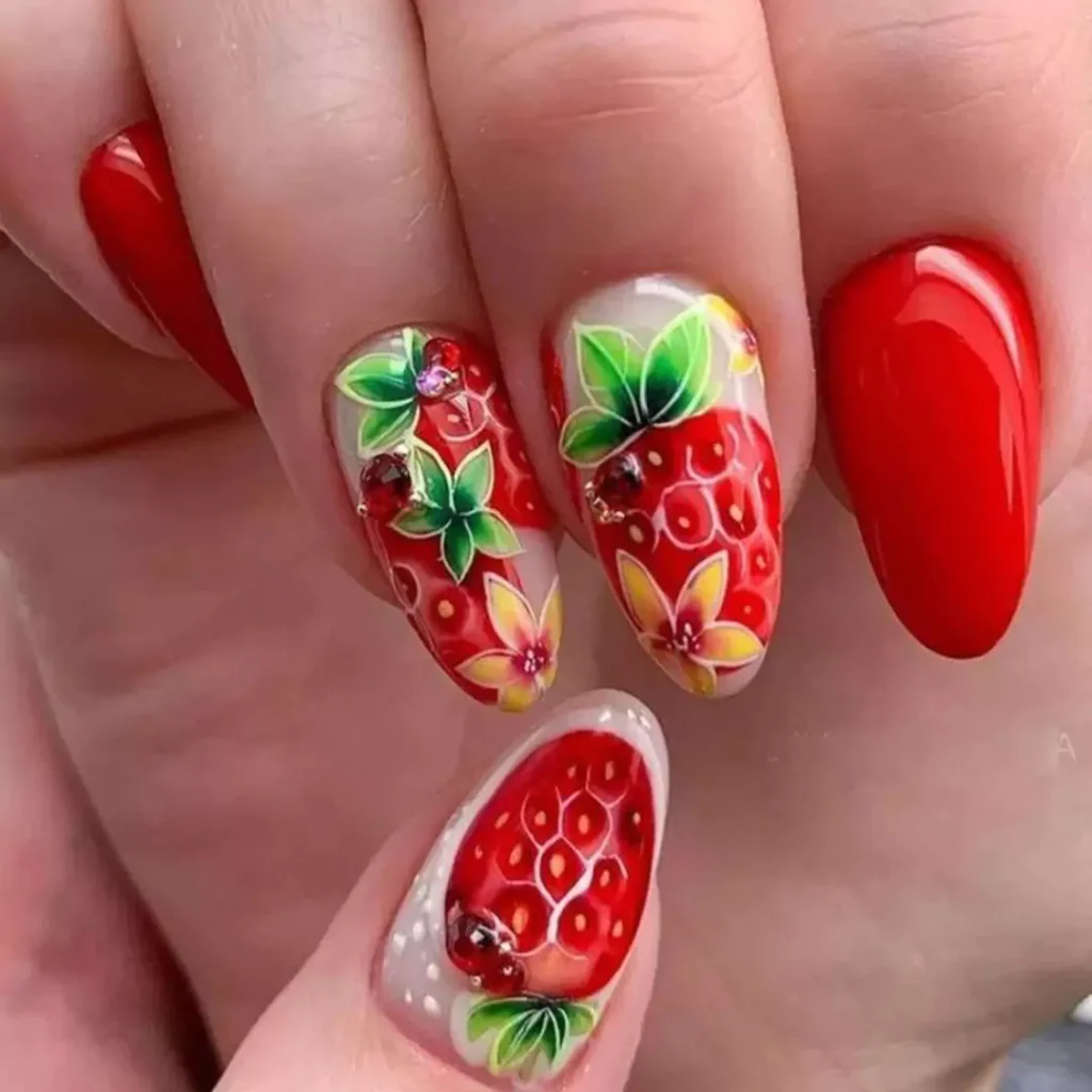 Beautiful and charming fruit nail designs