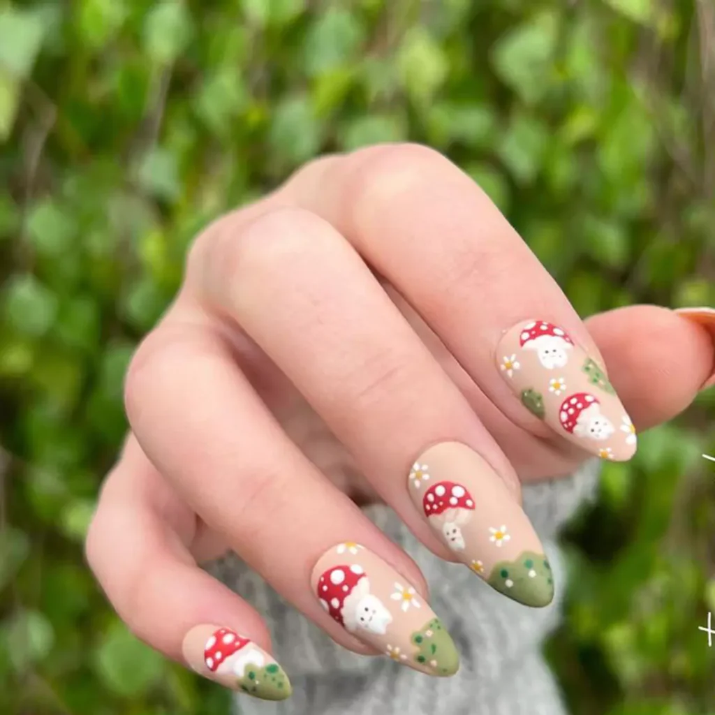 Modern mushroom nail design