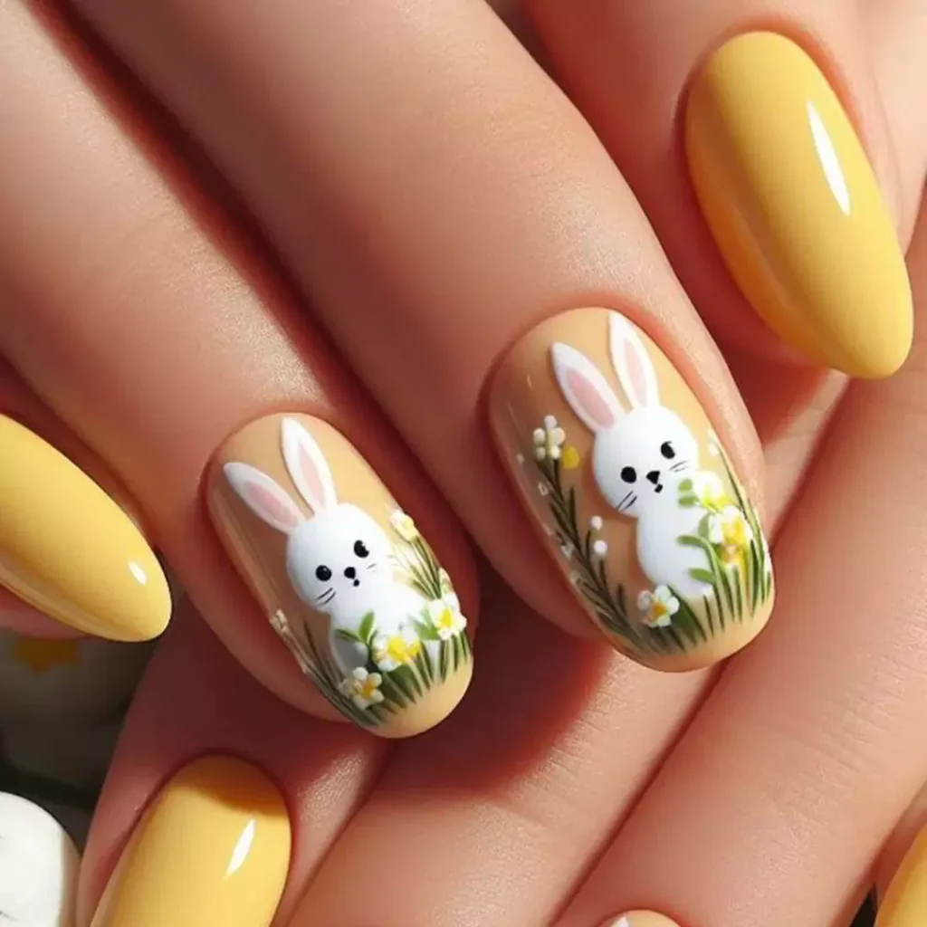 Stylish Rabbit nail design