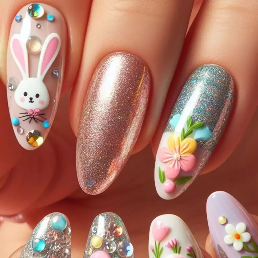 Stylish and special Rabbit nail design