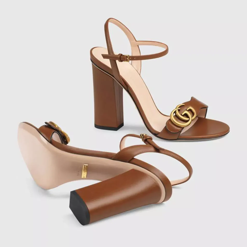 trendy brown high heels shoes