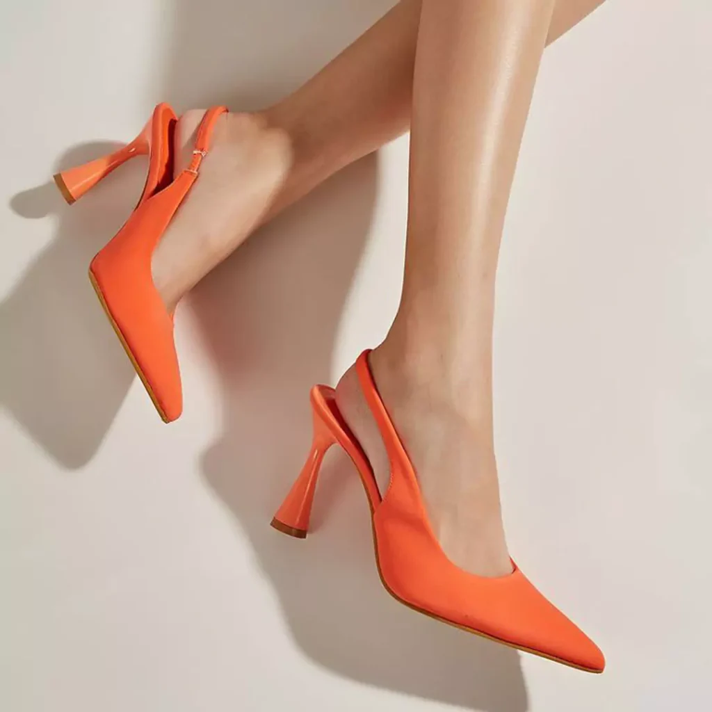 enchanting orange high heels shoes