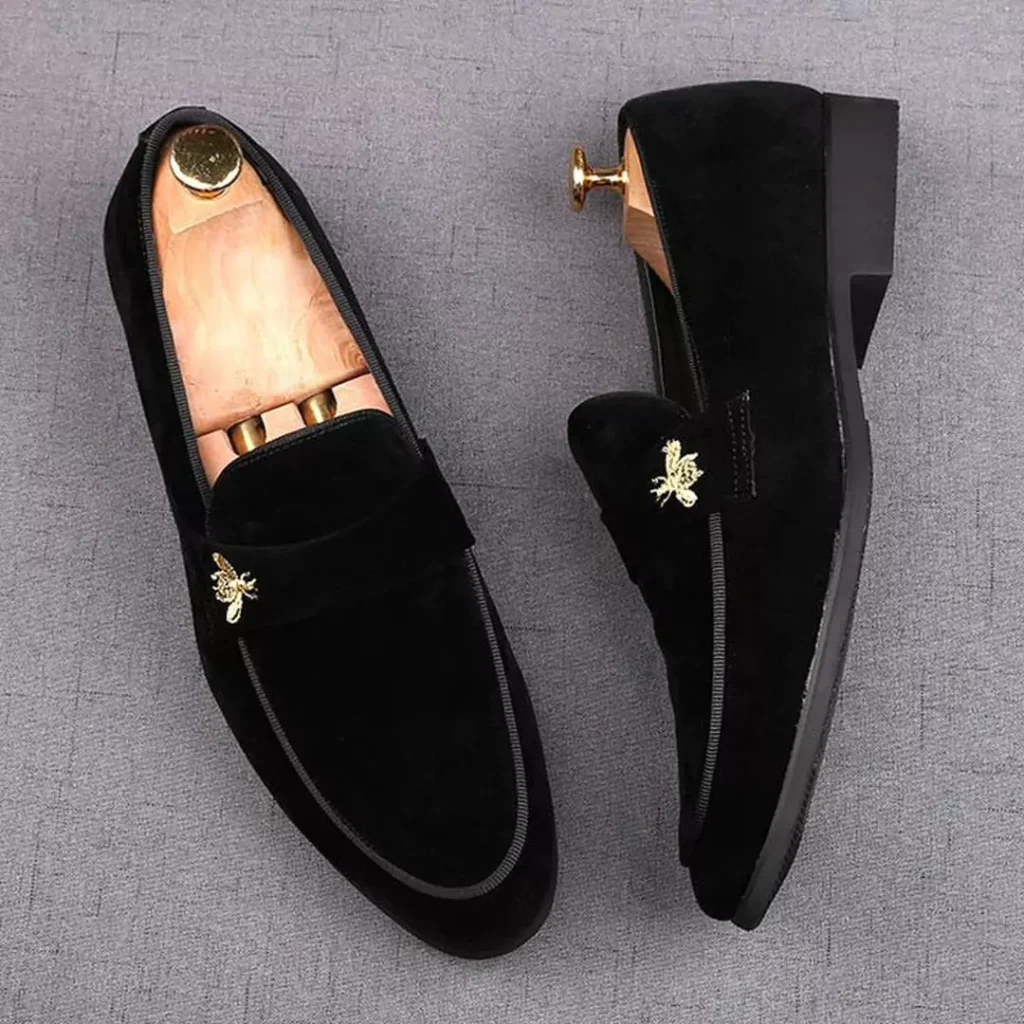 fashionable black wedding shoes for groom 