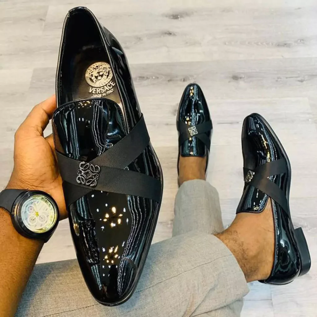 glamorous black wedding shoes for groom 