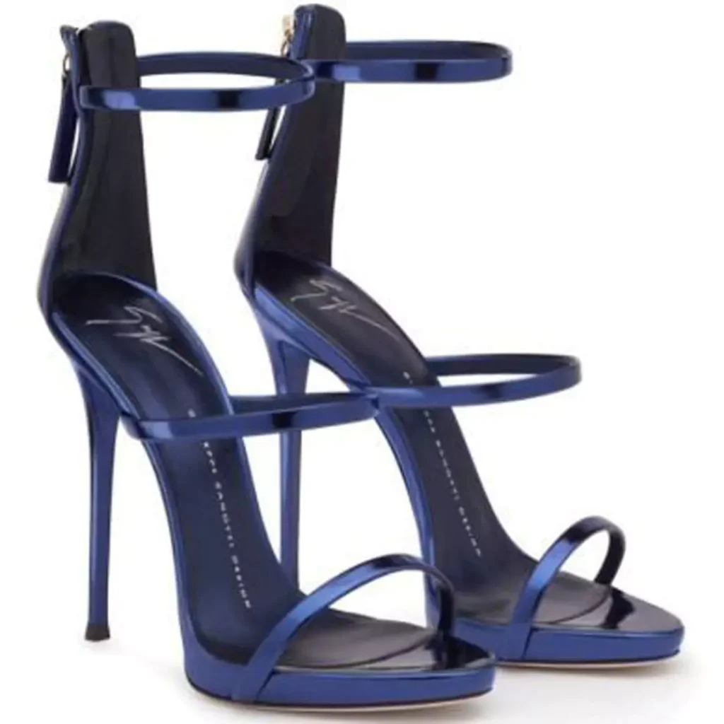 sophisticated navy blue high-heeled shoes