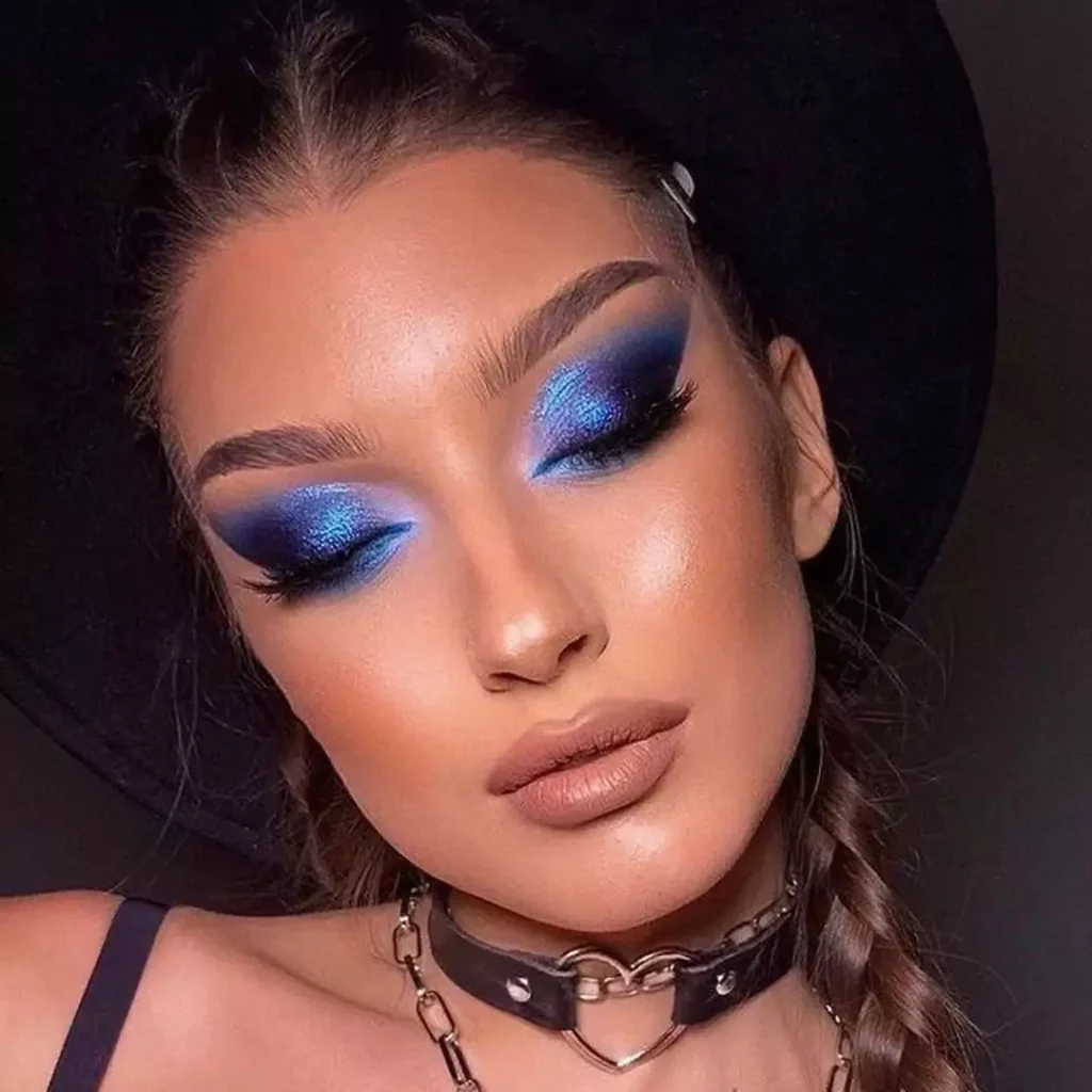 Attractive and special Makeup with blue eyeshadow