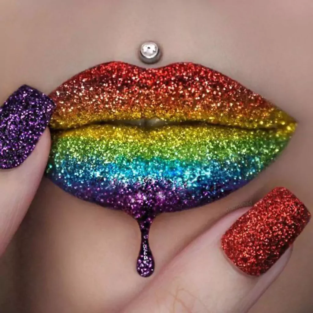 Attractive colorful lipstick