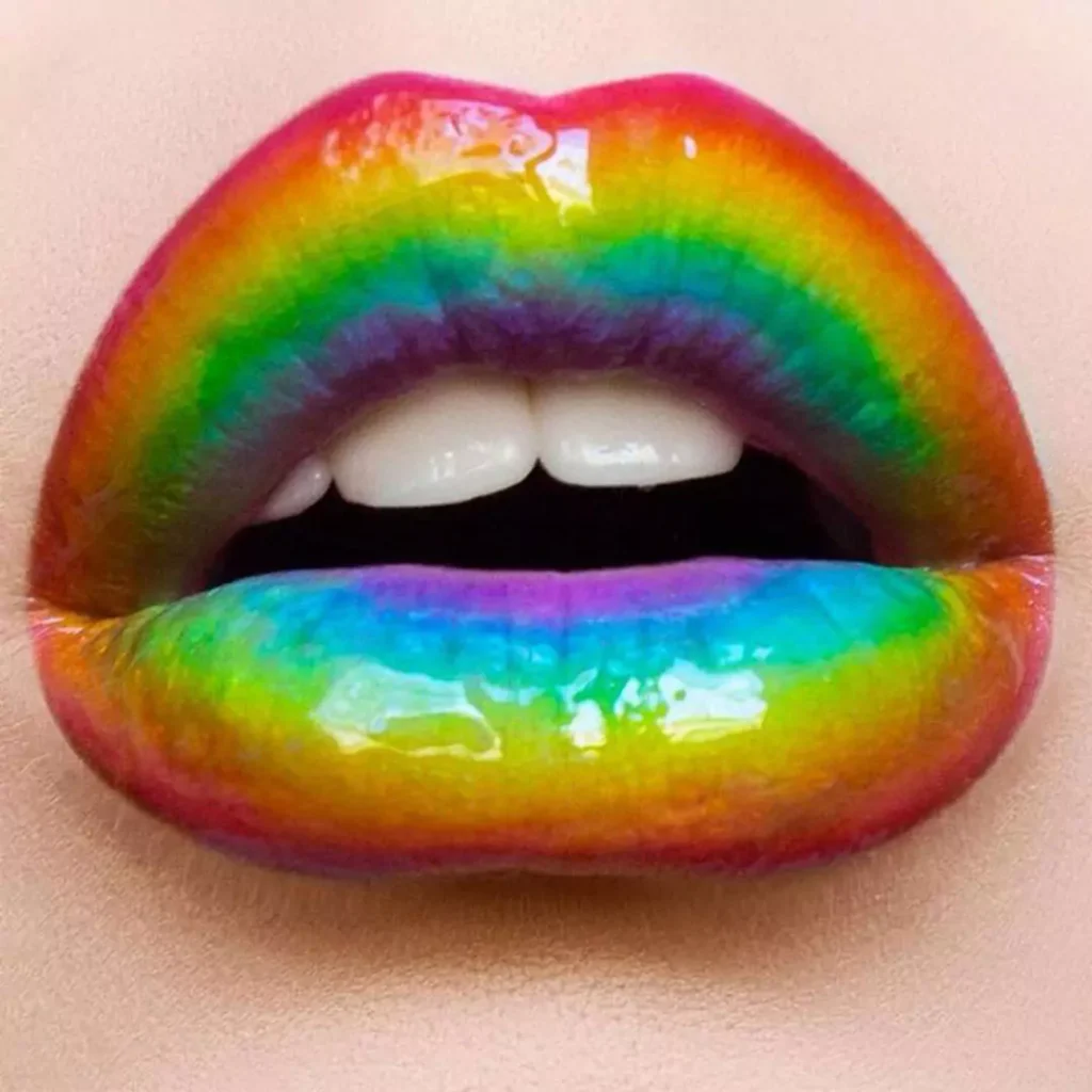 Eye-catching colorful lipstick