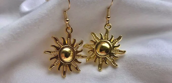 Beautiful earrings with sun designs