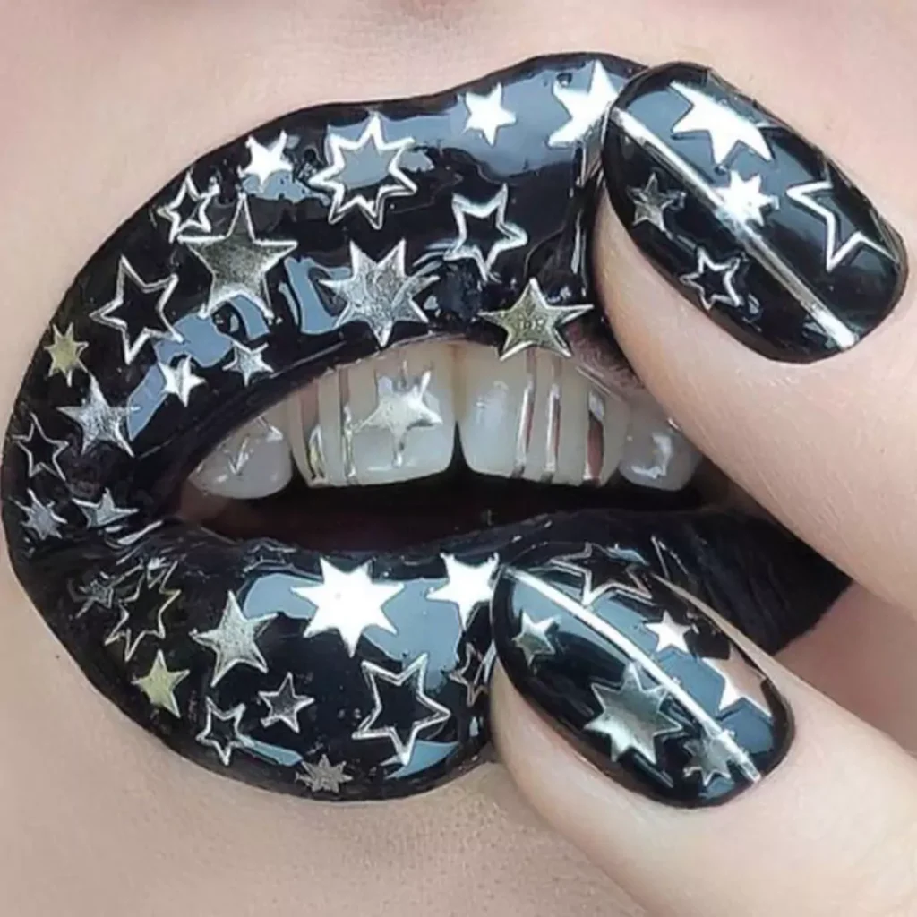 Stylish and special lip makeup with fantasy designs