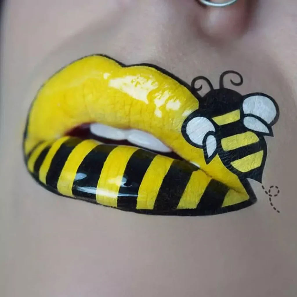 Beautiful and charming lip makeup with fantasy designs