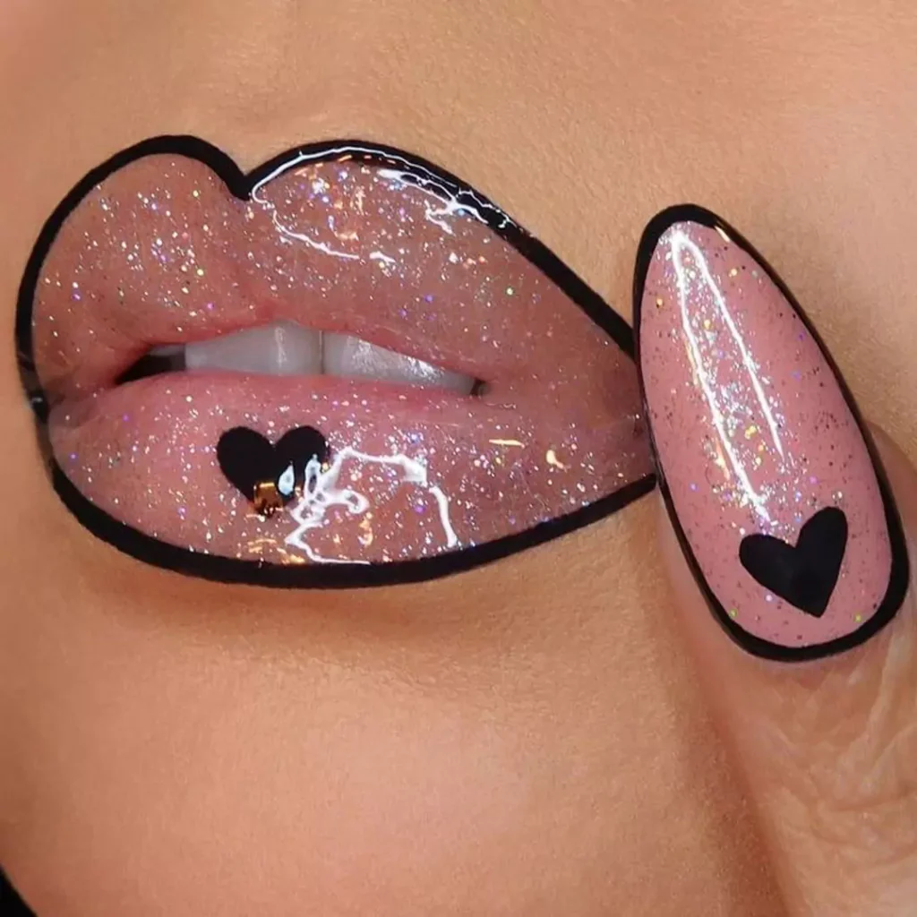 Special lip makeup with fantasy designs