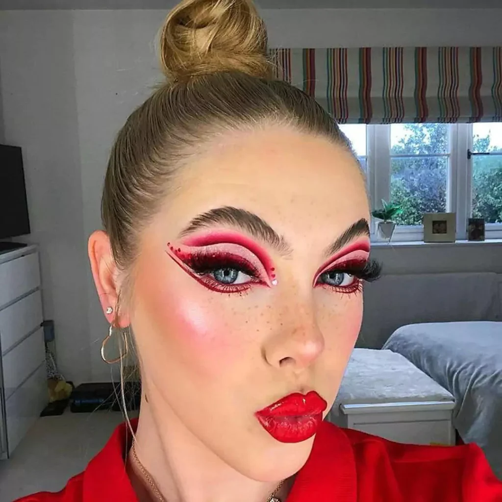 Stylish and special red makeup