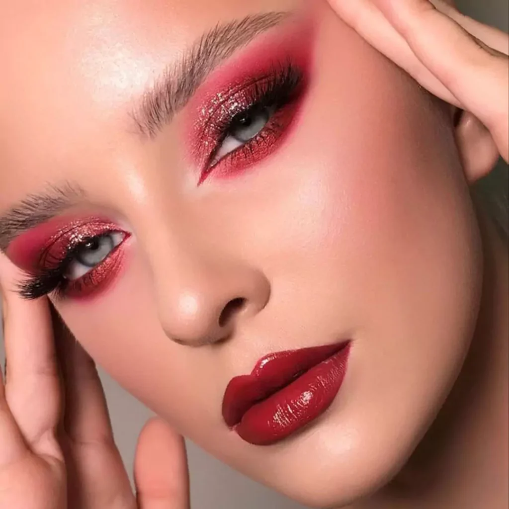 Stylish red makeup