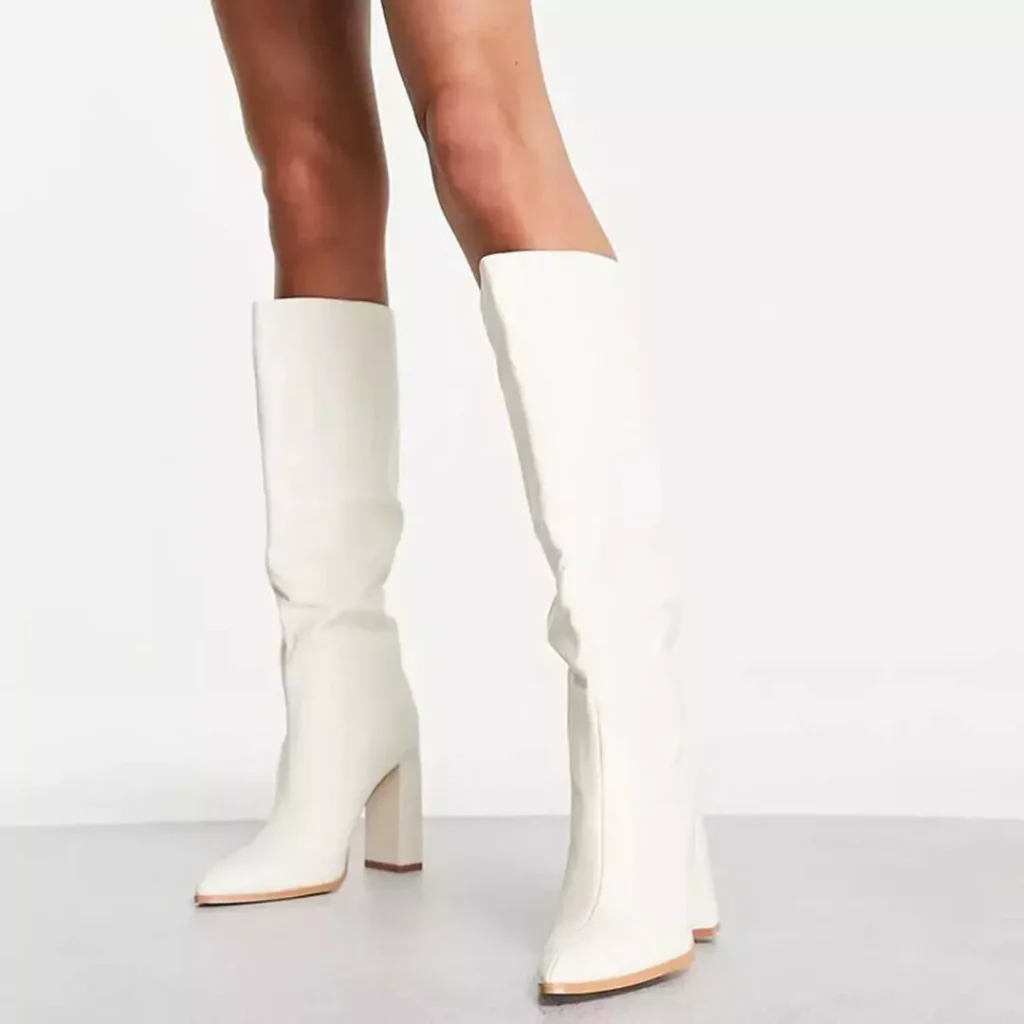 durable white knee-high boots for women 