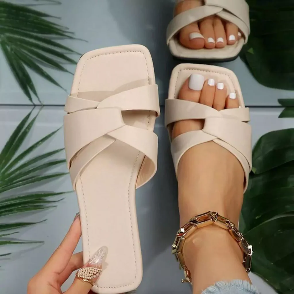 glamorous leather palm slippers for ladies