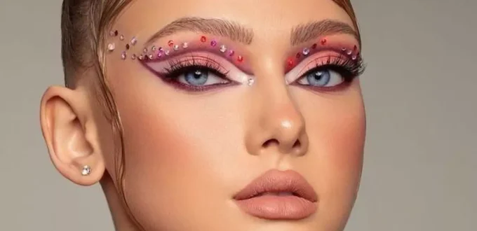 Beautiful Glittering jeweled makeup