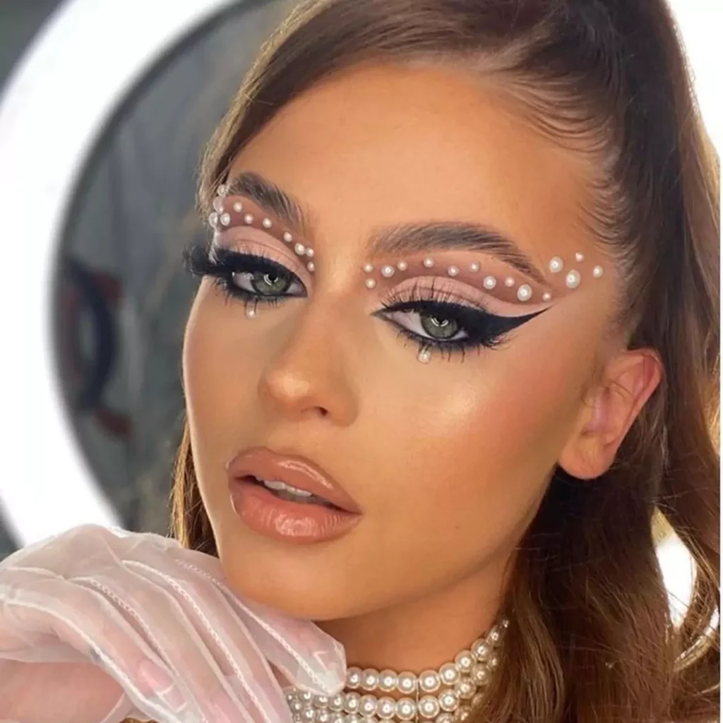 Attractive and special Glittering jeweled makeup