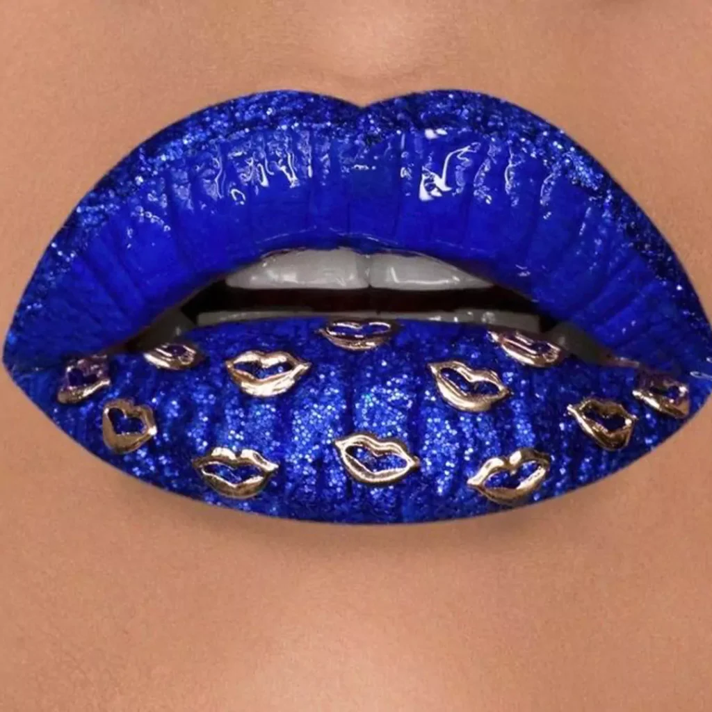 Stylish blue lipstick