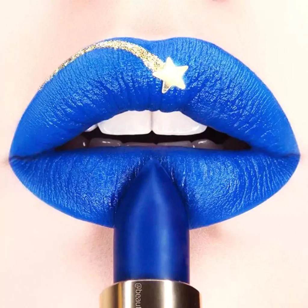 Modern blue lipstick