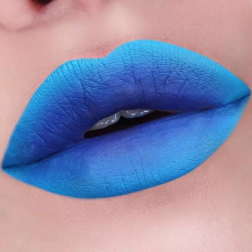 Stylish and special blue lipstick