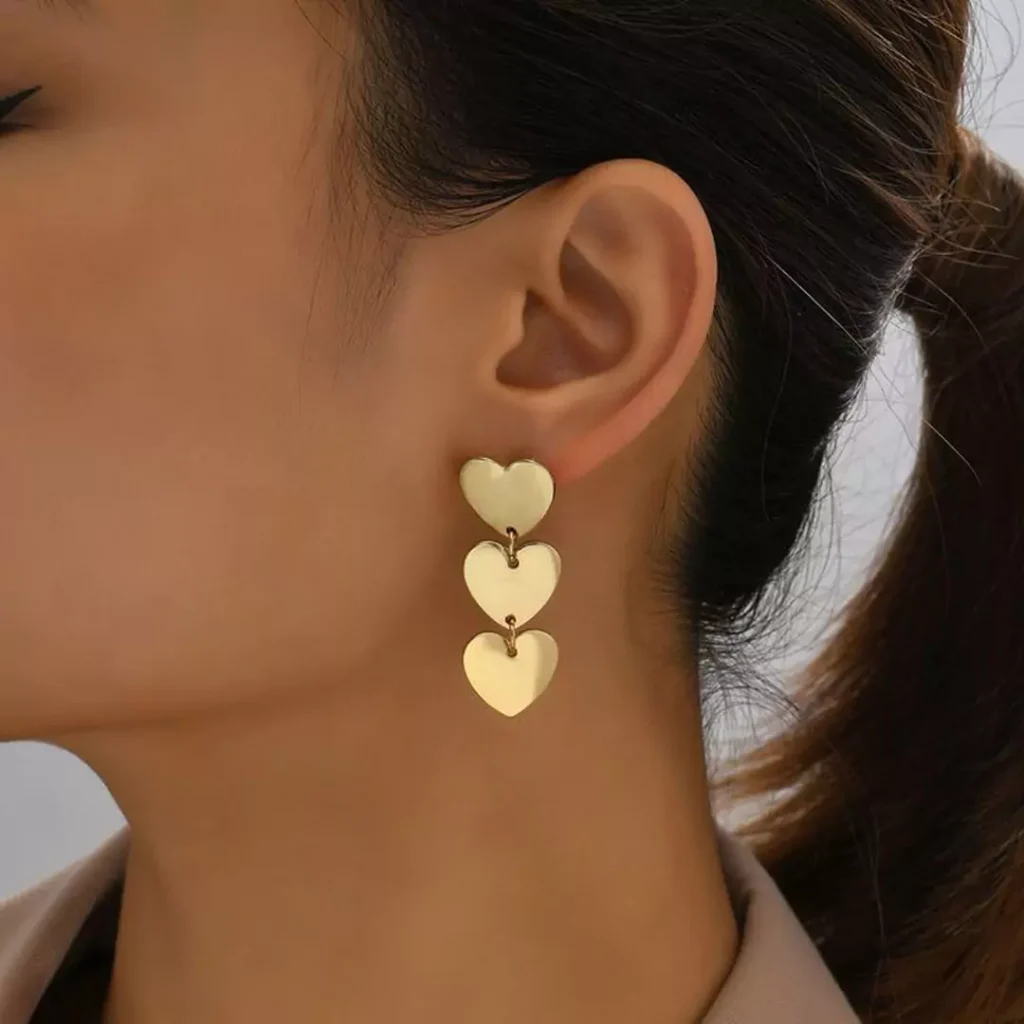 Beautiful and charming earrings with a heart designs