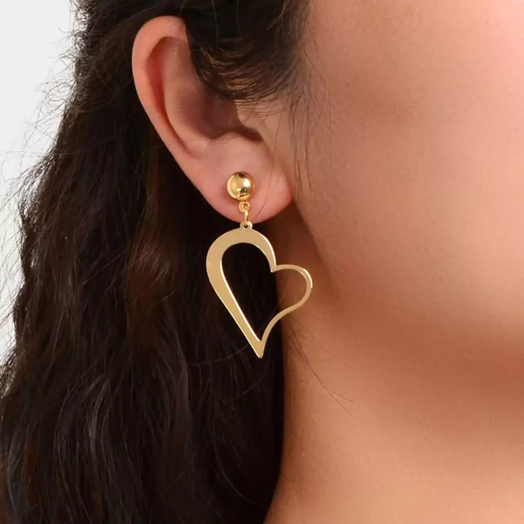 Stylish earrings with a heart designs