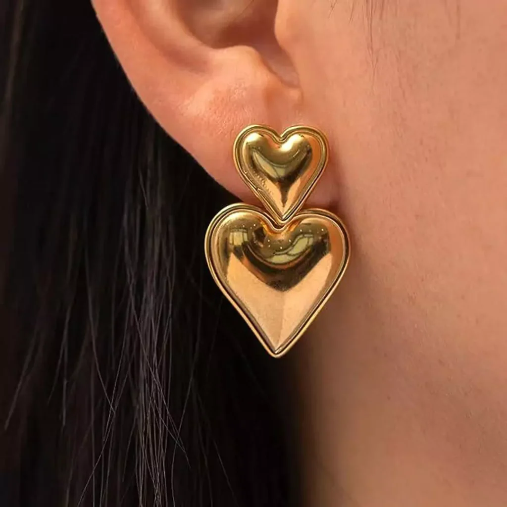 Modern earrings with a heart designs