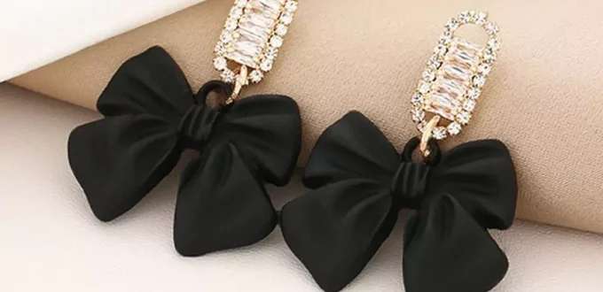 Beautiful earrings with bow tie designs