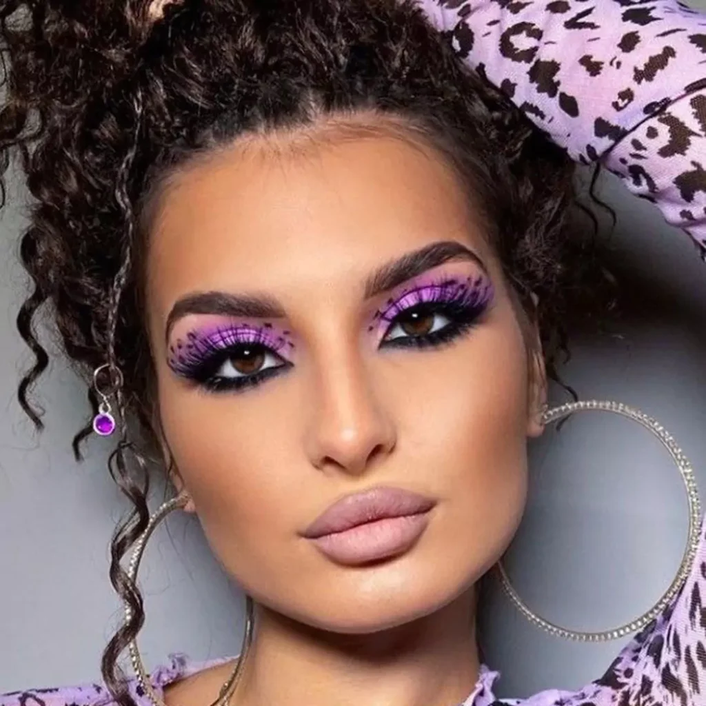 Beautiful and charming purple makeup