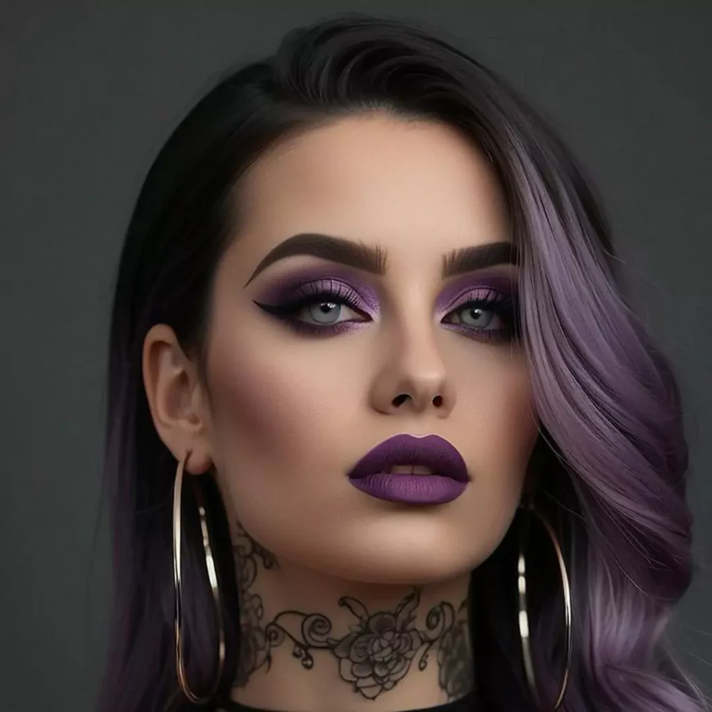 Deceptive purple makeup