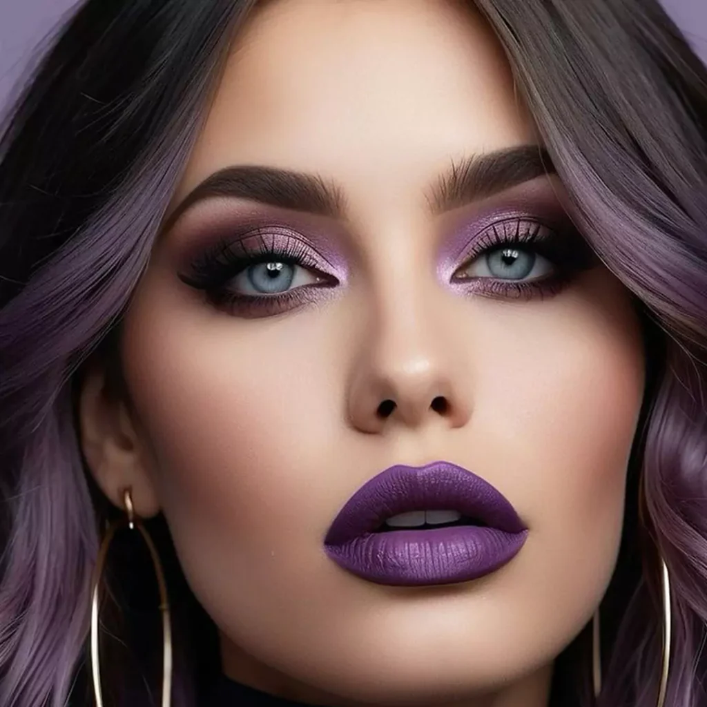 Stylish and special purple makeup