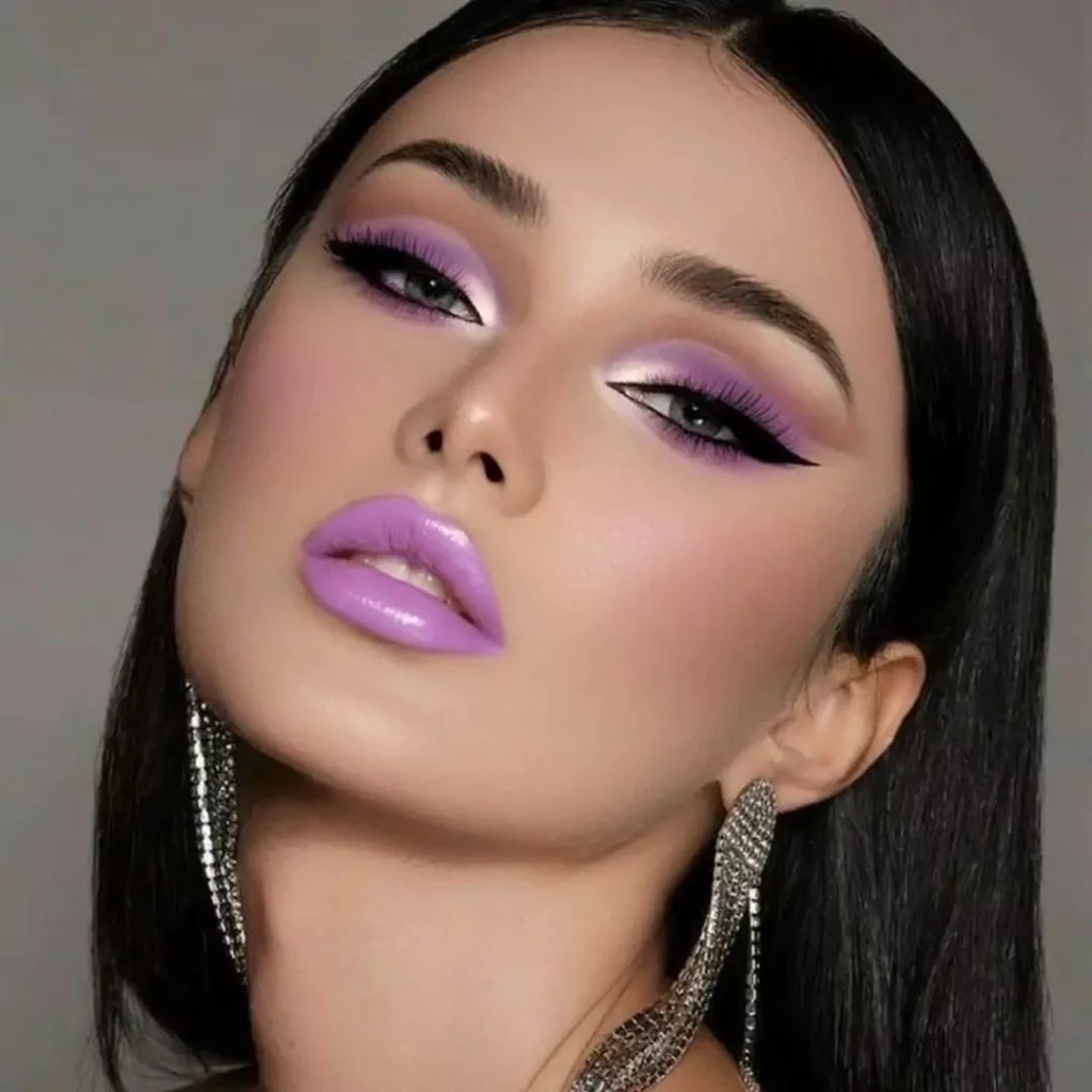 Modern purple makeup