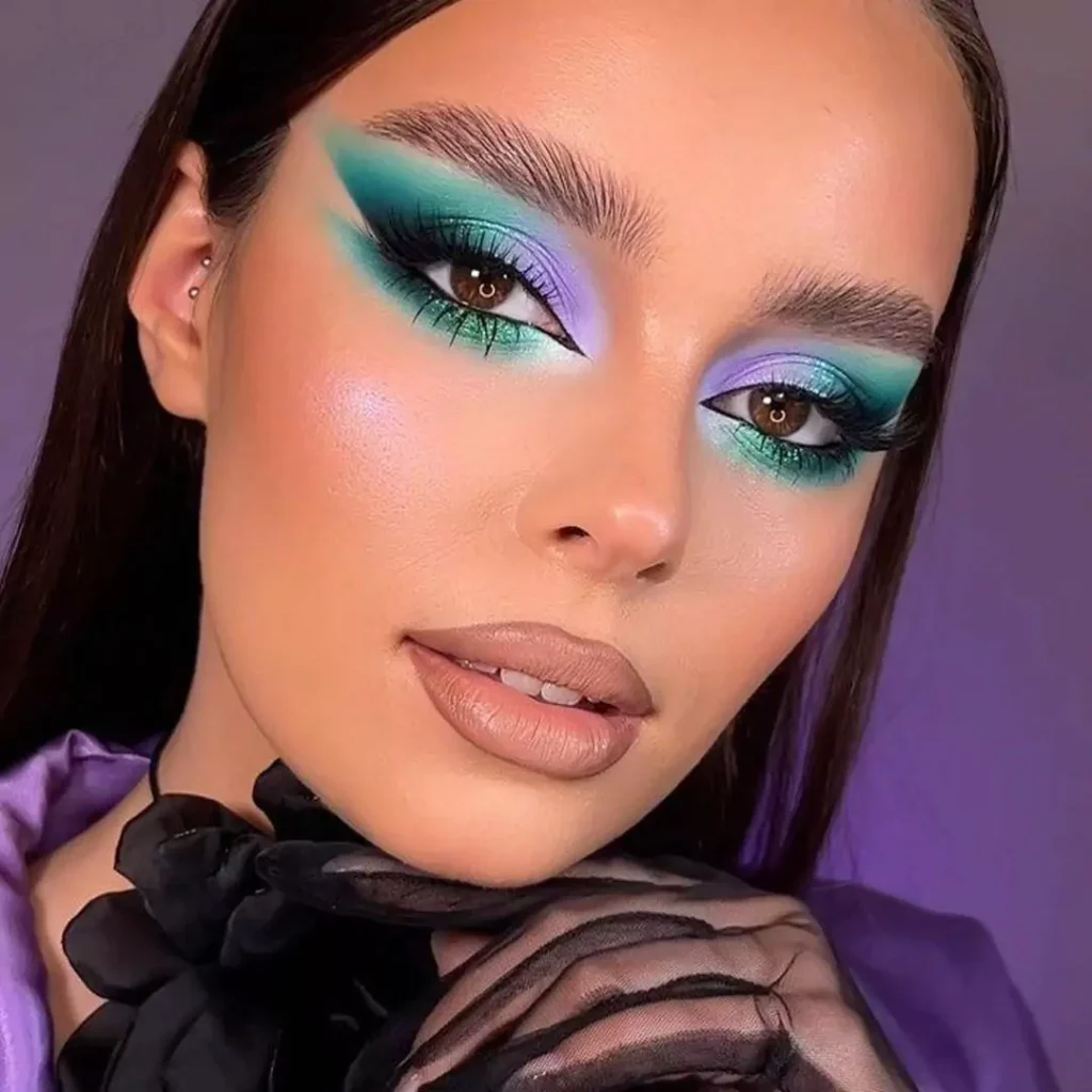 Modern Makeup models with colorful eyeshadow