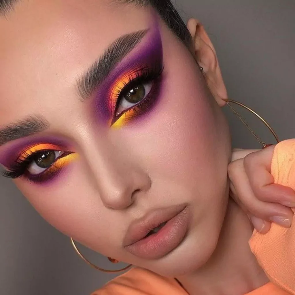 Attractive Makeup models with colorful eyeshadow