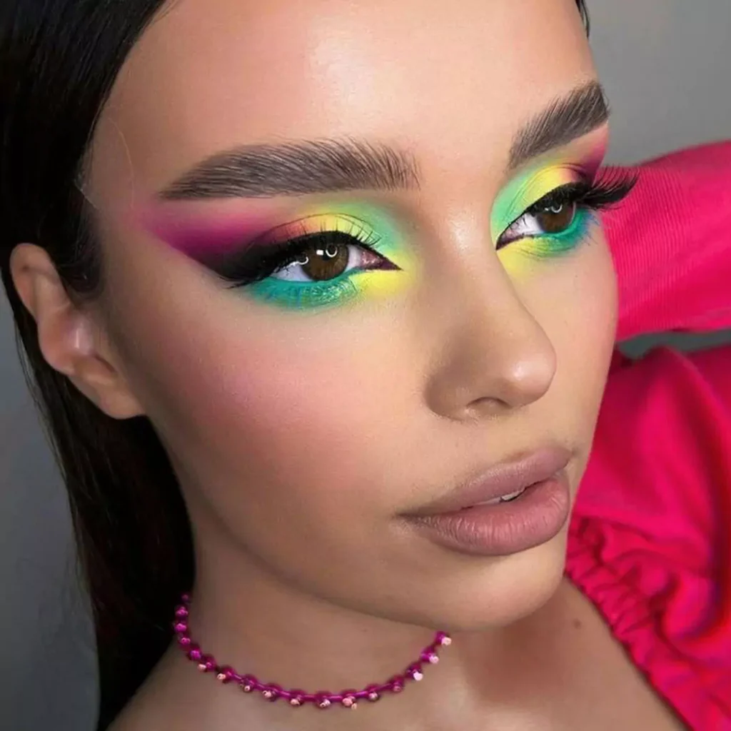 Special Makeup models with colorful eyeshadow